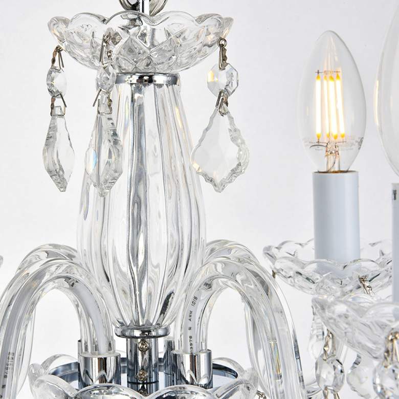 Image 6 Rococo 15 inch Wide Chrome and Clear Crystal 4-Light Chandelier more views