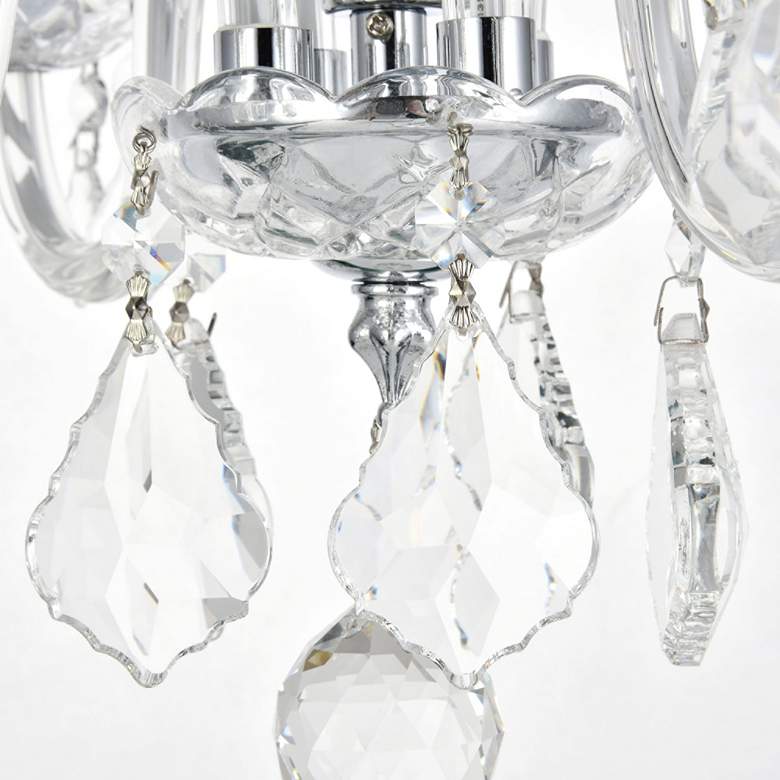 Image 7 Rococo 15 inch Wide Chrome and Clear Crystal 4-Light Chandelier more views