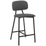 Thumbnail2 of Rococo 26" Gray Faux Leather Tufted Counter Stool