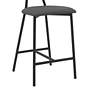 Thumbnail4 of Rococo 26" Gray Faux Leather Tufted Counter Stool more views