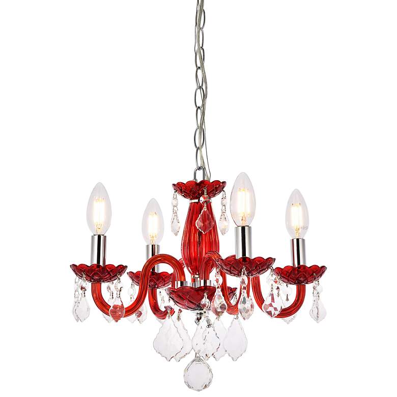 Image 3 Rococo 4 Lt Red Pendant Bordeaux (Red)