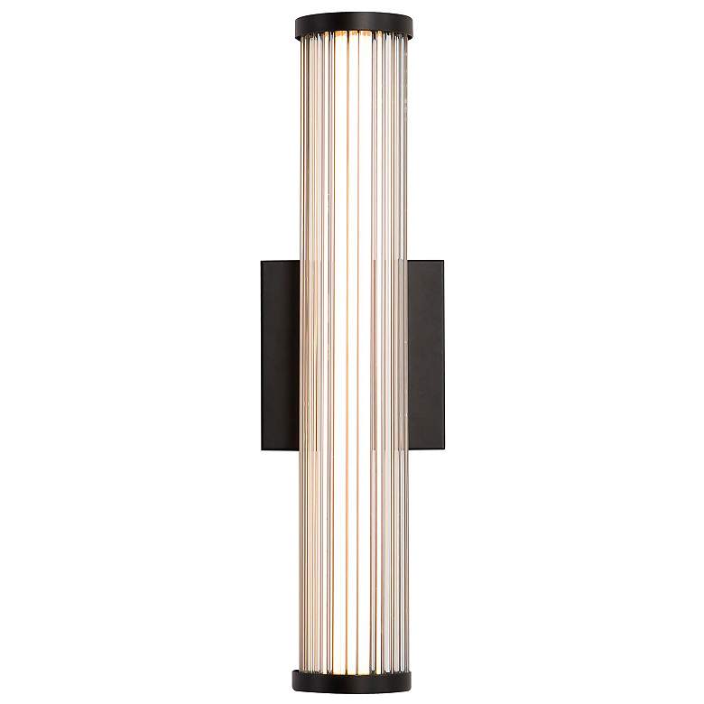 Image 1 Rodara 16 1/2" High Matte Black LED Outdoor Wall Light