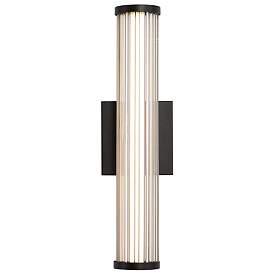Image1 of Rodara LED 17" Wall Sconce - Outdoor in Matte Black with Clear Glass Shade
