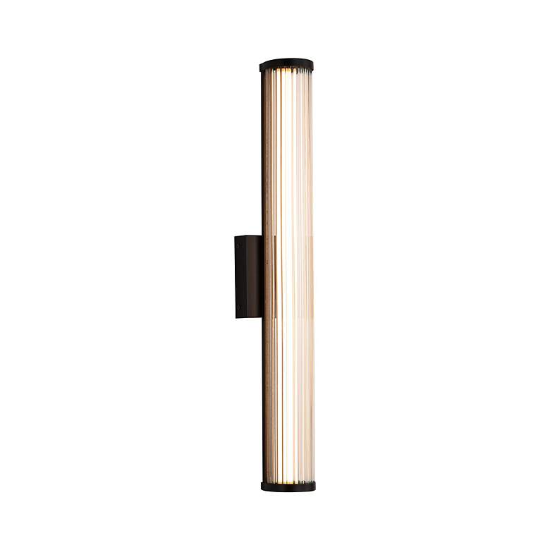 Image 2 Rodara LED 24" Wall Sconce - Outdoor in Matte Black with Clear Glass Shade more views