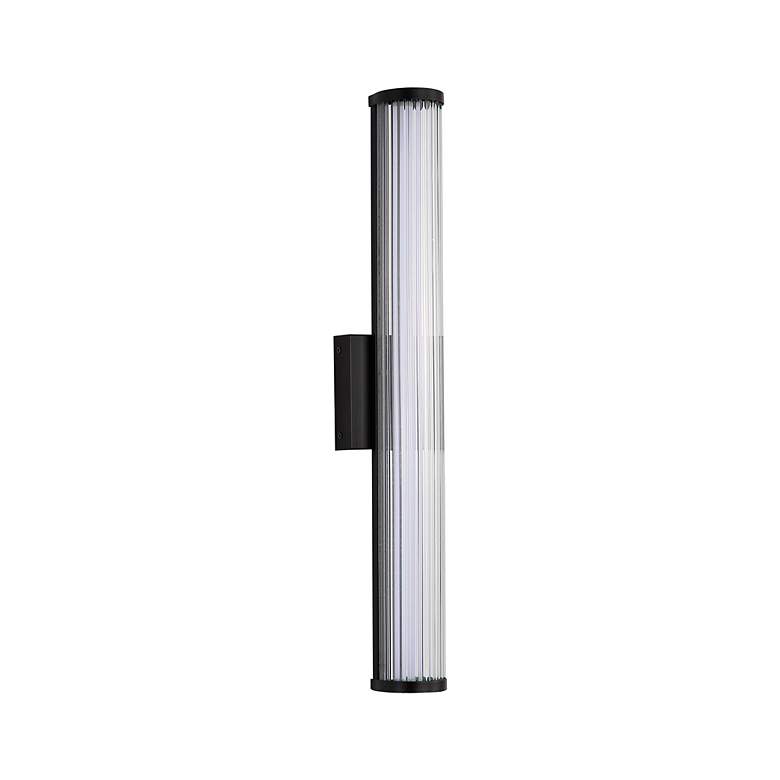 Image 3 Rodara LED 24" Wall Sconce - Outdoor in Matte Black with Clear Glass Shade more views