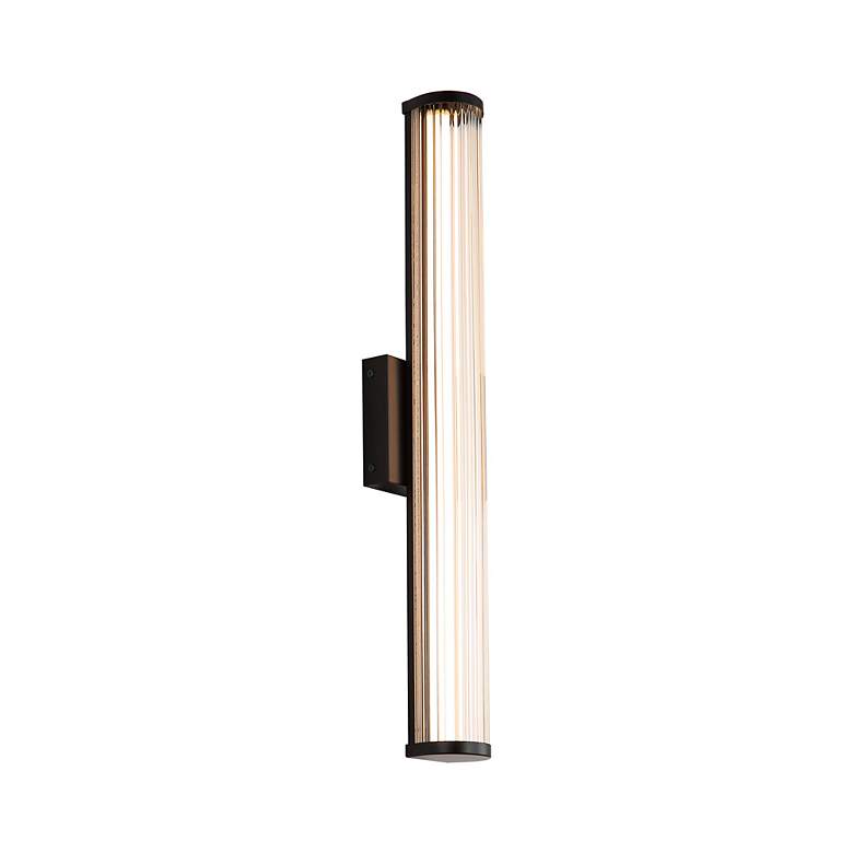 Image 4 Rodara LED 24" Wall Sconce - Outdoor in Matte Black with Clear Glass Shade more views