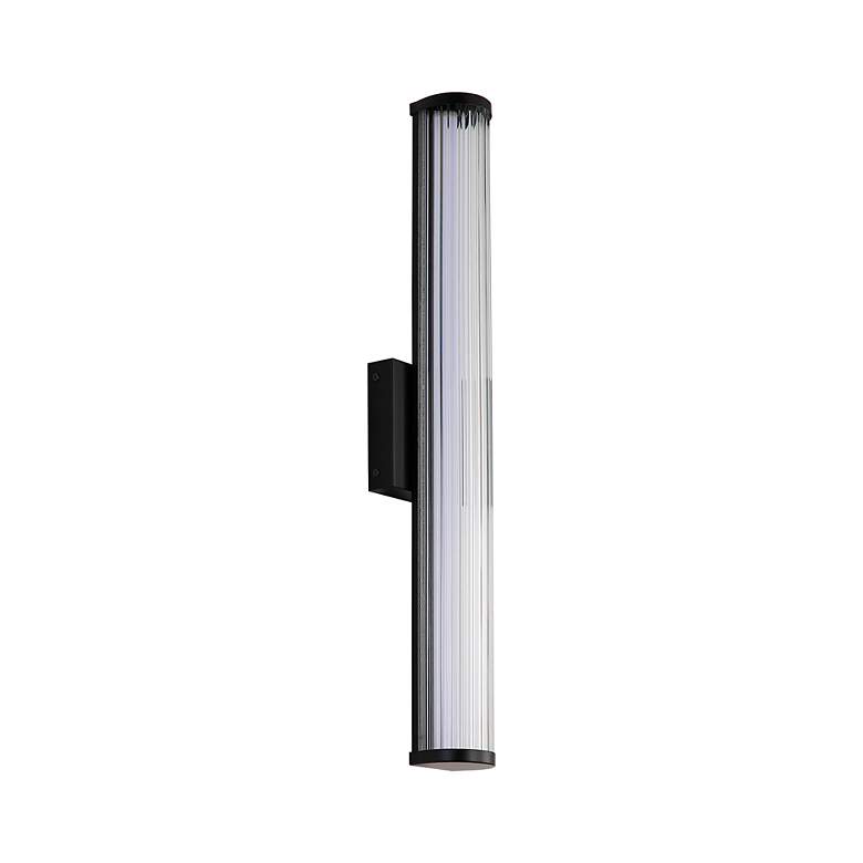 Image 5 Rodara LED 24" Wall Sconce - Outdoor in Matte Black with Clear Glass Shade more views