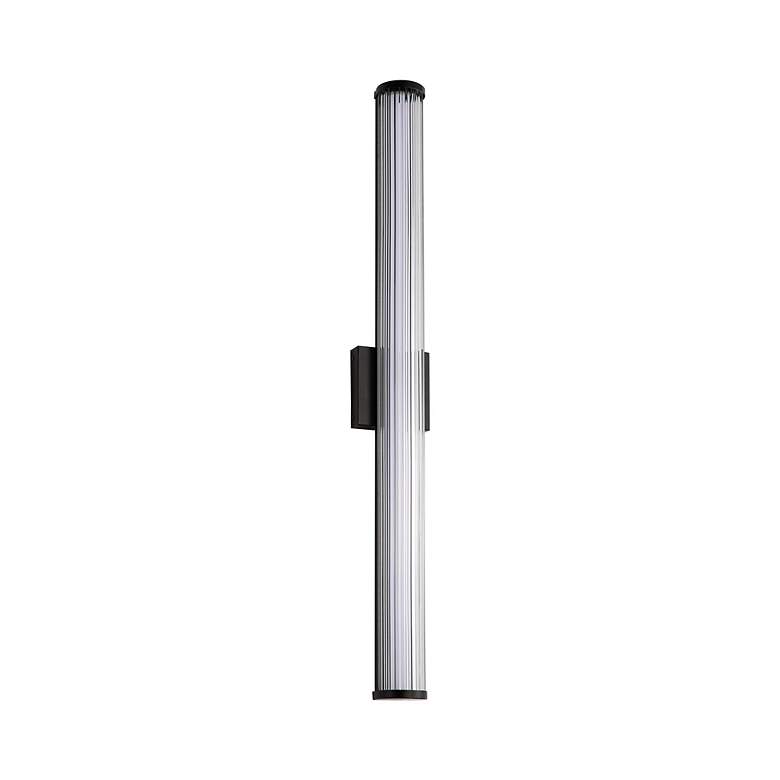 Image 2 Rodara LED 36" Wall Sconce - Outdoor in Matte Black with Clear Glass Shade more views