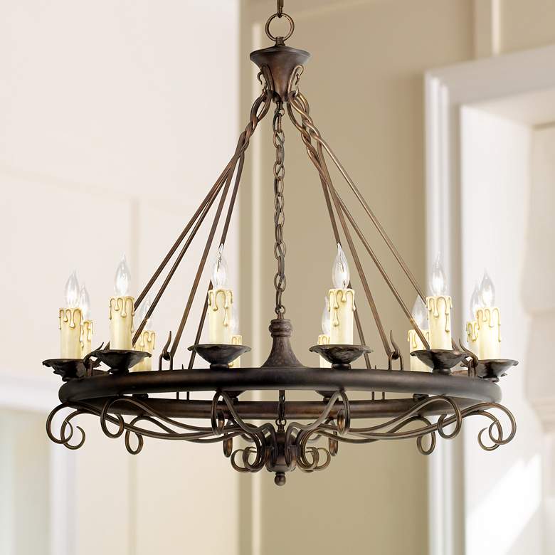 Image 1 Rodeo Collection Round Twelve Light Chandelier