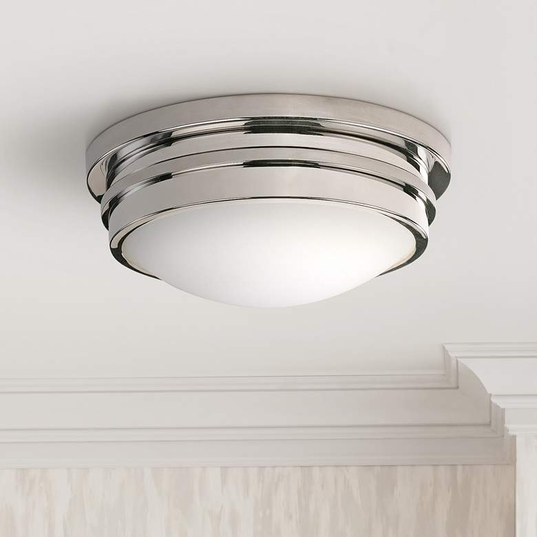Image 1 Roderick Collection Nickel 10" Wide Flushmount Ceiling Light