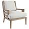 Rodger Ivory Fabric Slatted Accent Chair