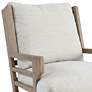 Rodger Ivory Fabric Slatted Accent Chair