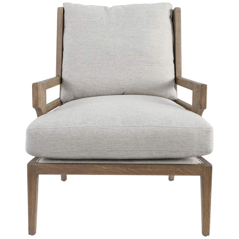 Image 4 Rodger Ivory Fabric Slatted Accent Chair more views