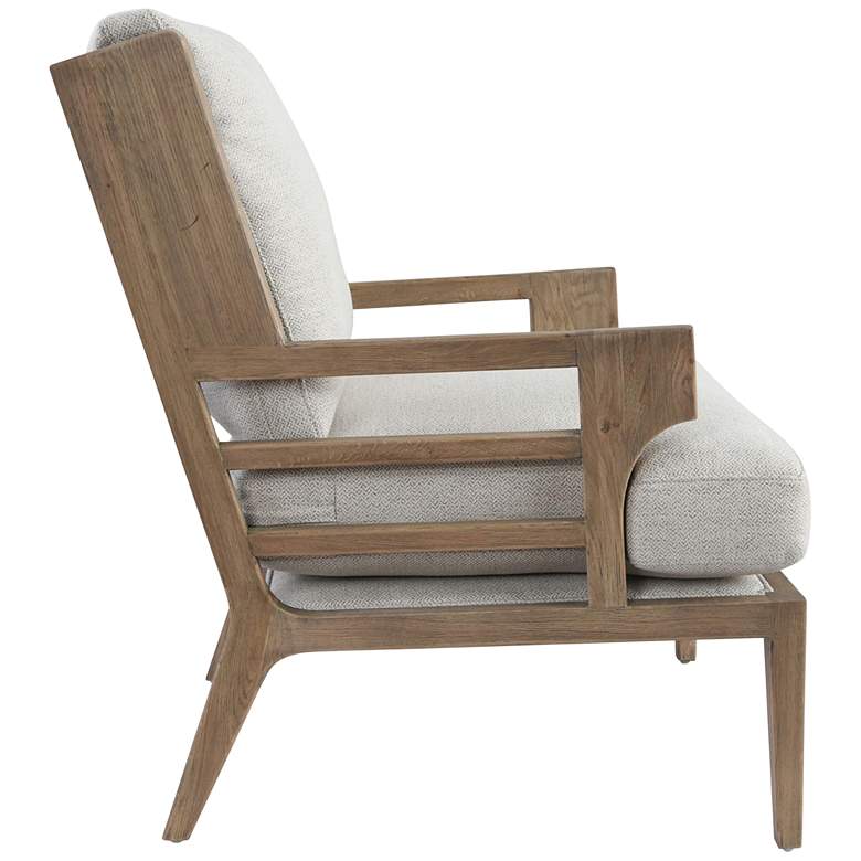 Image 5 Rodger Ivory Fabric Slatted Accent Chair more views