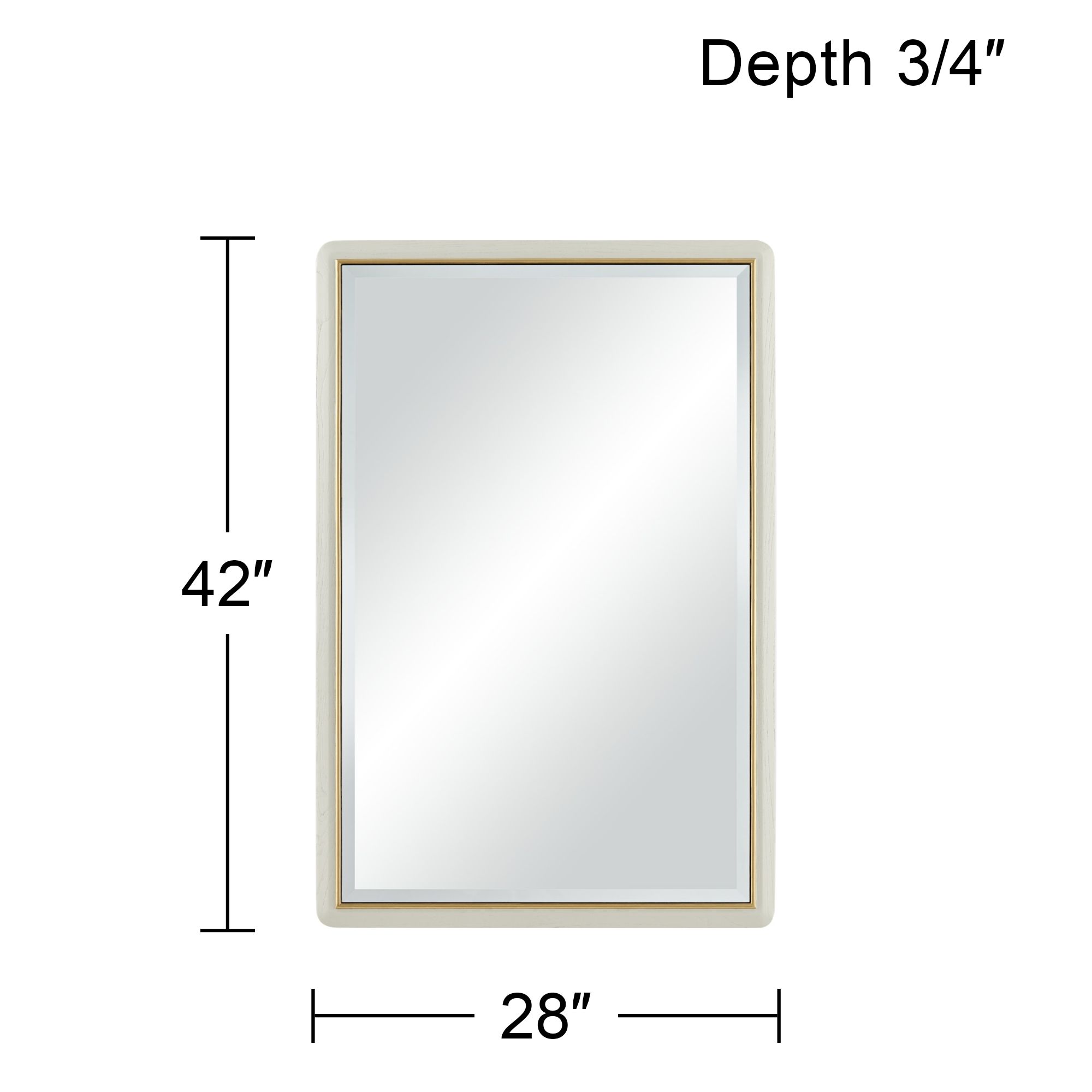 Rodgers Matte Beige Gold 28" x 42" Rectangular Wall Mirror