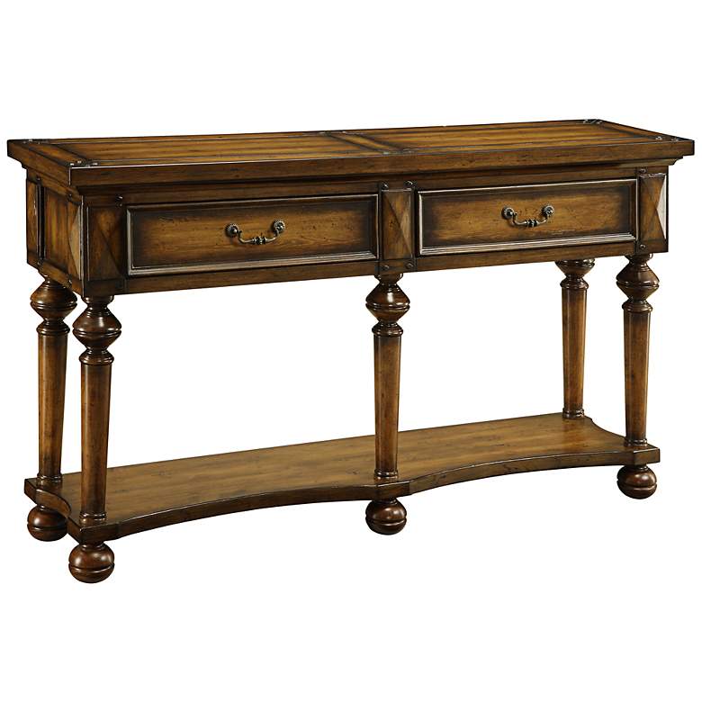 Image 1 Rodgers Rectangular Aged Brown 2-Drawer Console Table