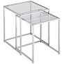 Rodney Chrome and Clear Glass Nesting Table Set of 2