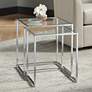 Thumbnail1 of Rodney Chrome and Clear Glass Nesting Table Set of 2