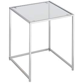 Image5 of Rodney Chrome and Clear Glass Nesting Table Set of 2 more views