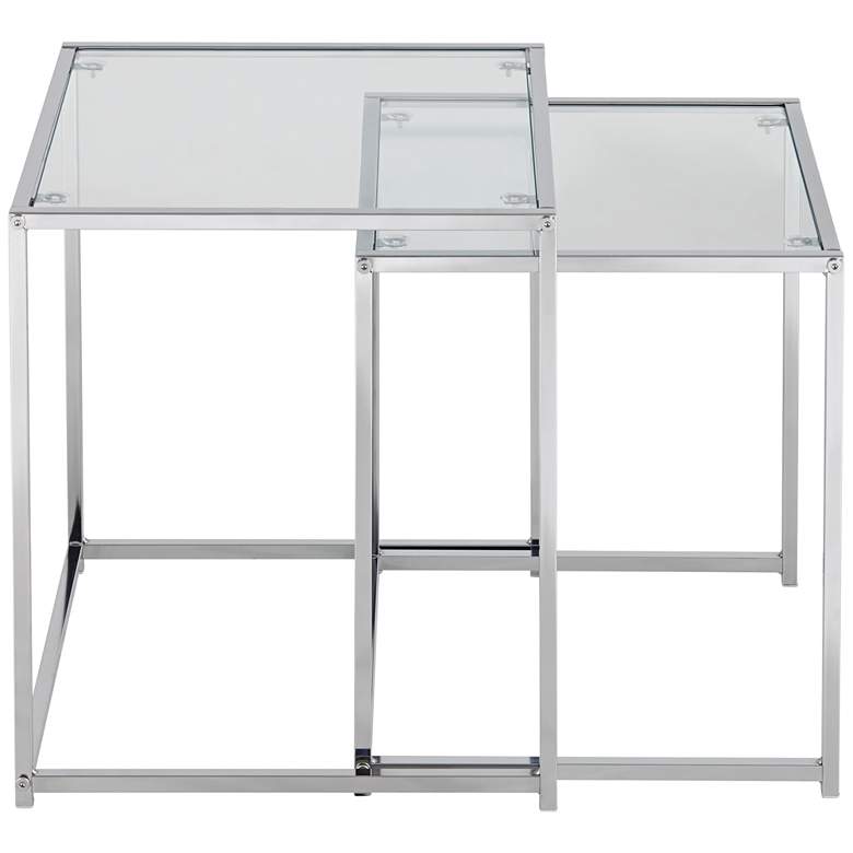 Image 7 Rodney Chrome and Clear Glass Nesting Table Set of 2 more views