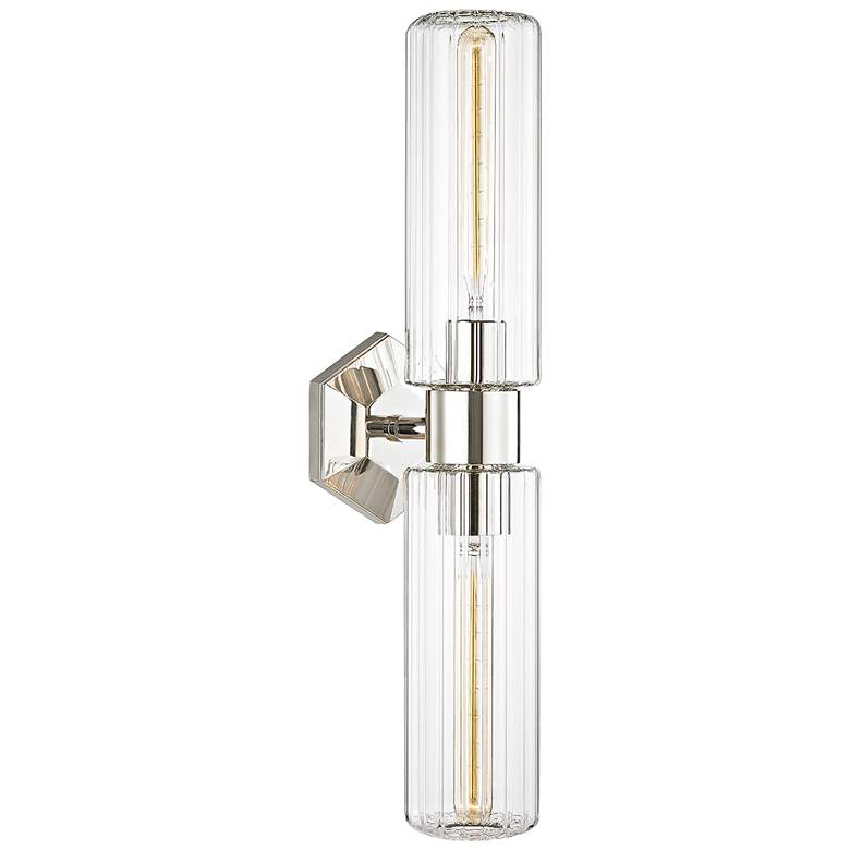 Image 1 Roebling 23 3/4 inch High Polished Nickel 2-Light Wall Sconce