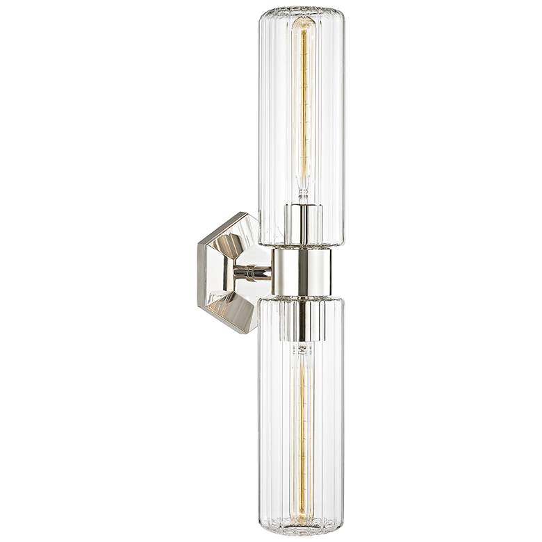 Image 1 Roebling 23 3/4" High Polished Nickel 2-Light Wall Sconce