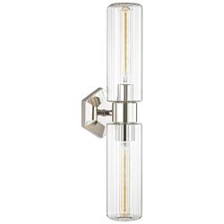 Roebling 23 3/4&quot; High Polished Nickel 2-Light Wall Sconce