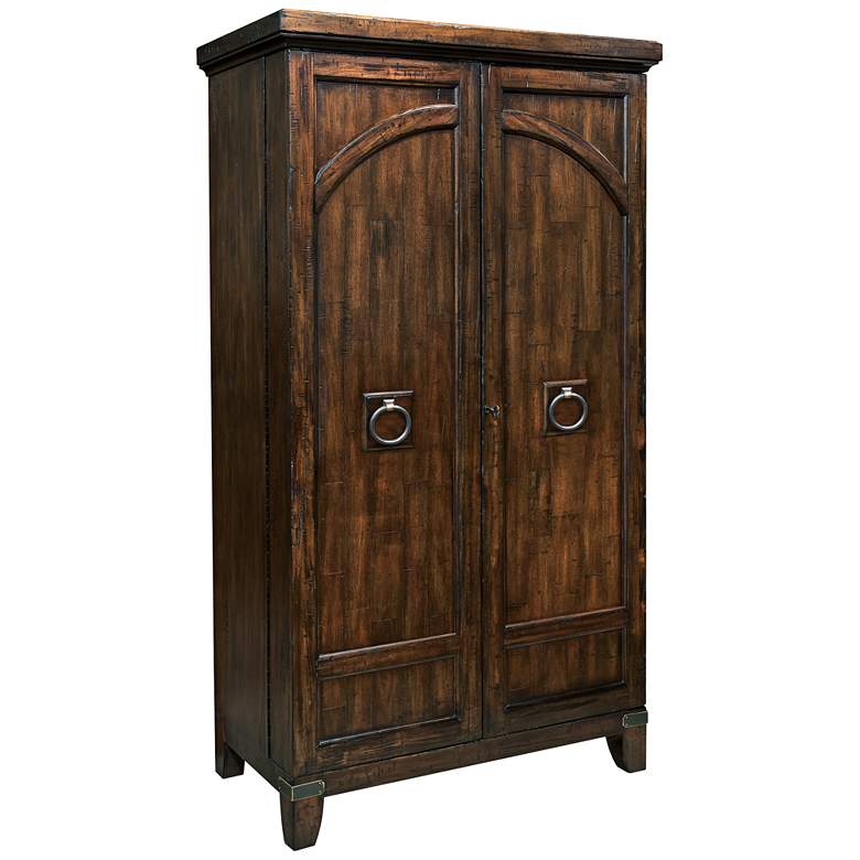 Image 1 Rogue Valley 73" High Rustic Hardwood Wine and Bar Cabinet