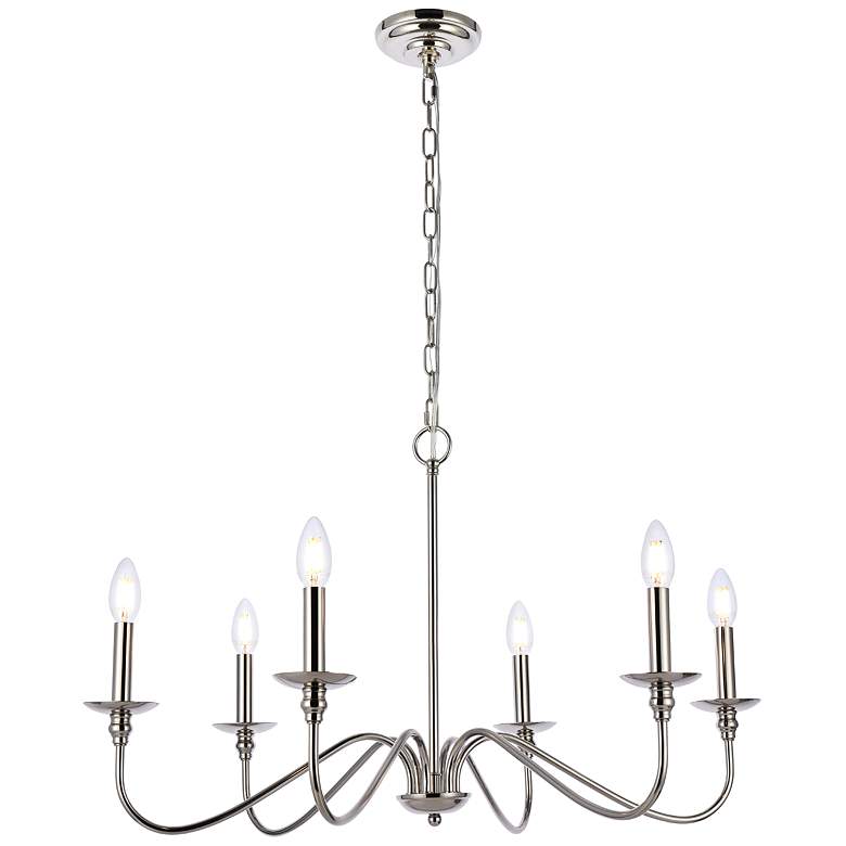 Image 2 Rohan 30" Chandelier In Polished Nickel