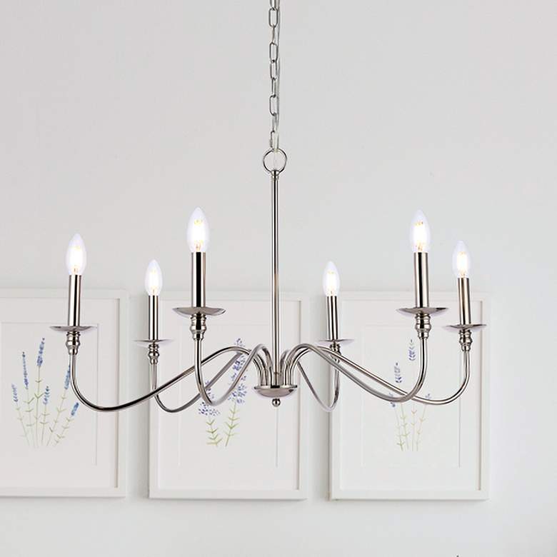 Image 1 Rohan 30" Chandelier In Polished Nickel
