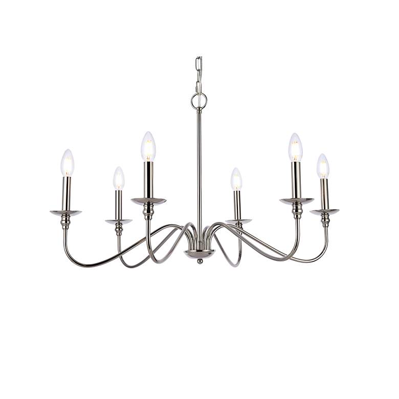 Image 4 Rohan 30" Chandelier In Polished Nickel more views