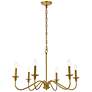 Rohan 30" Wide Brass 6-Light Candle Chandelier in scene
