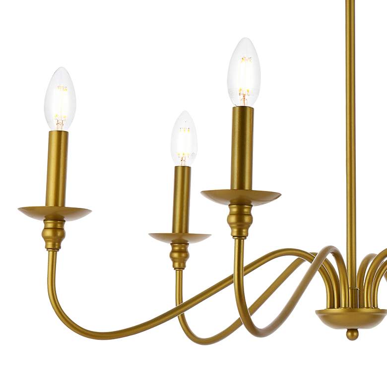 Image 4 Rohan 30" Wide Brass 6-Light Candle Chandelier more views
