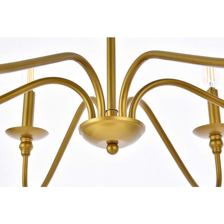 Image 6 Rohan 30" Wide Brass 6-Light Candle Chandelier more views