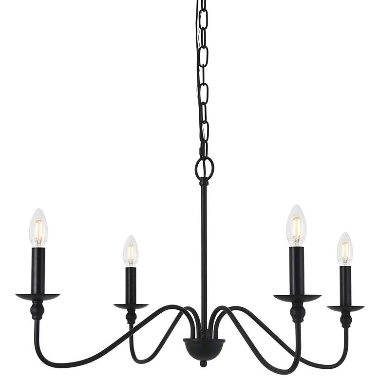 Image 3 Rohan 30" Wide Matte Black 4-Light Chandelier