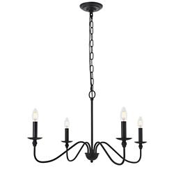 Rohan 30" Wide Matte Black 4-Light Chandelier