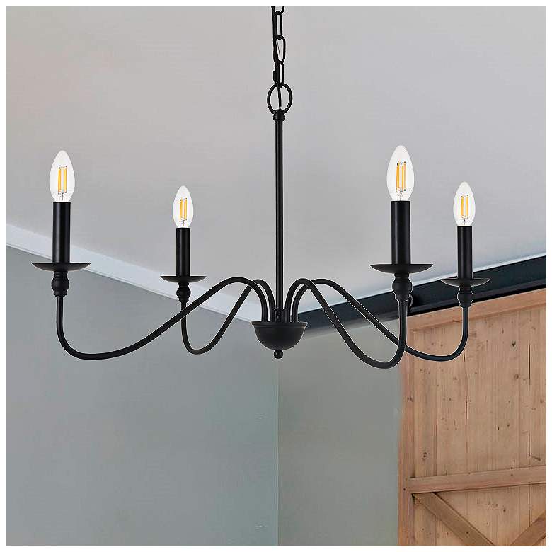 Image 2 Rohan 30" Wide Matte Black 4-Light Chandelier