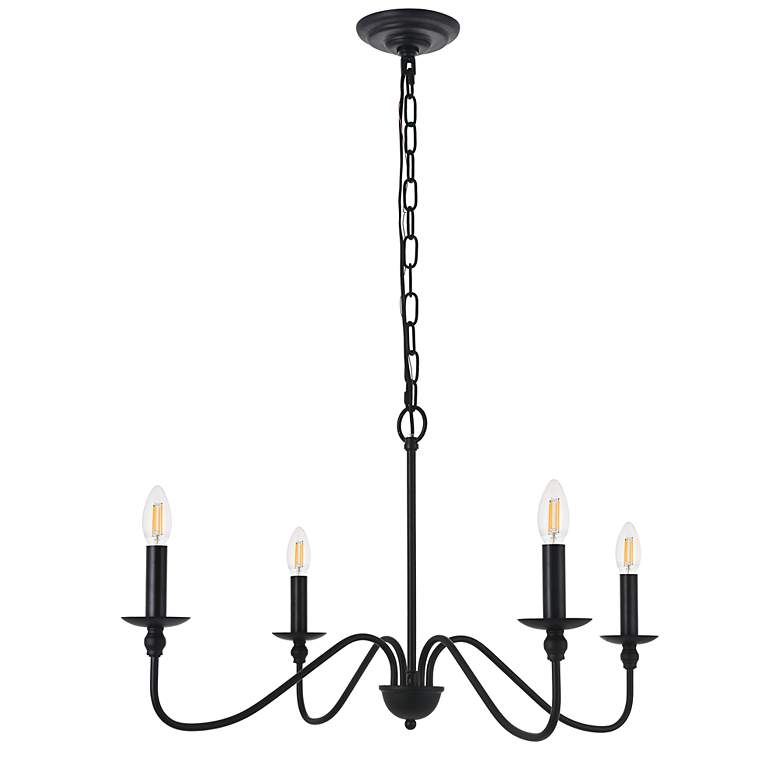Image 5 Rohan 30" Wide Matte Black 4-Light Chandelier more views