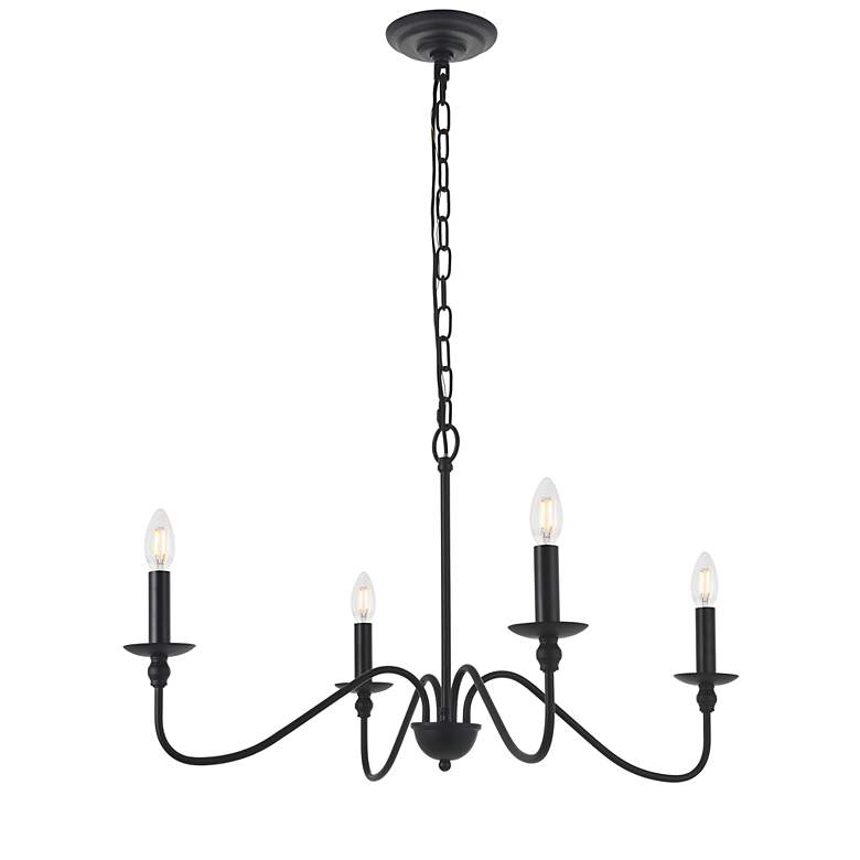 Image 6 Rohan 30" Wide Matte Black 4-Light Chandelier more views