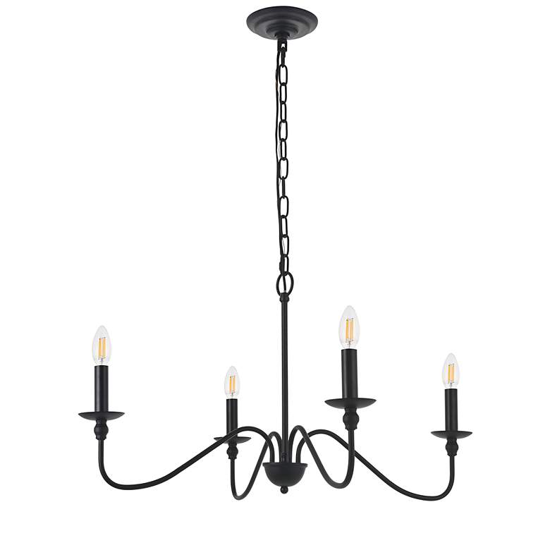 Image 7 Rohan 30" Wide Matte Black 4-Light Chandelier more views