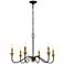 Rohan 30" Wide Matte Black and Brass 6-Light Chandelier