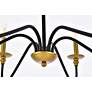 4_Rohan 30" Wide Matte Black and Brass 6-Light Chandelier more views