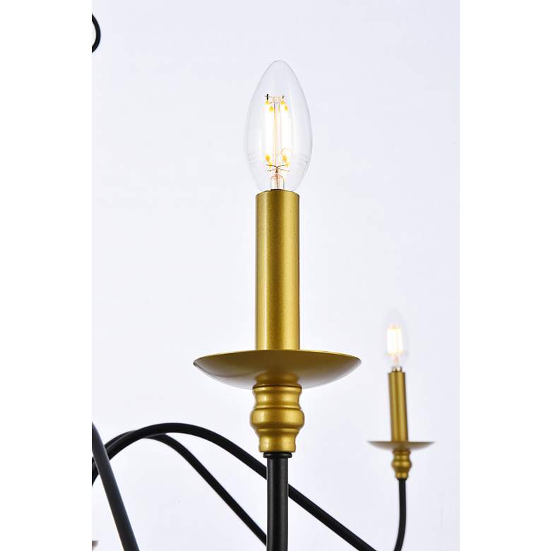 Image 5 Rohan 30" Wide Matte Black and Brass 6-Light Chandelier more views