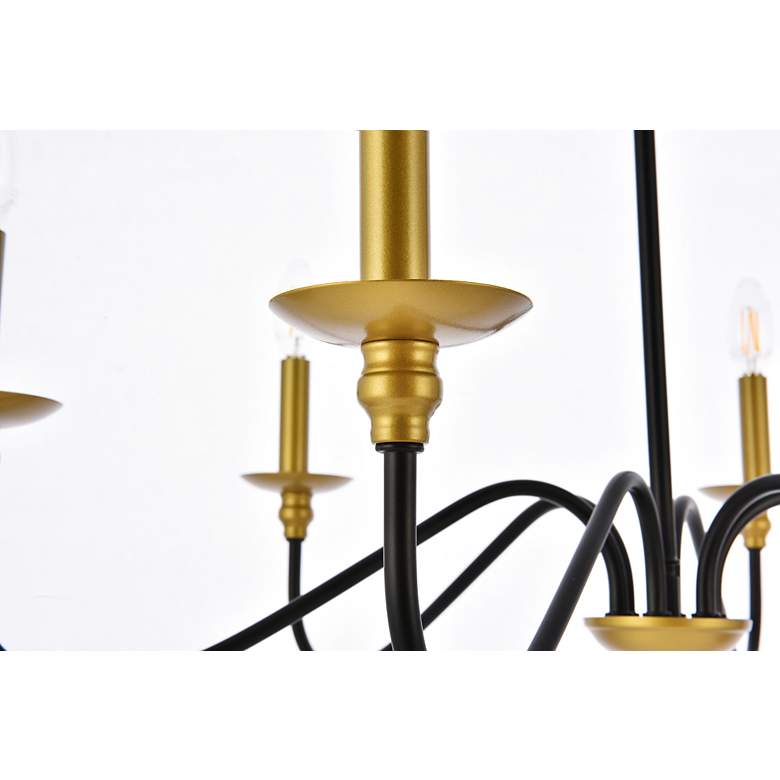 Image 6 Rohan 30" Wide Matte Black and Brass 6-Light Chandelier more views