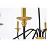 6_Rohan 30" Wide Matte Black and Brass 6-Light Chandelier more views