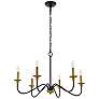 7_Rohan 30" Wide Matte Black and Brass 6-Light Chandelier more views
