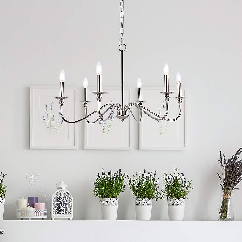 Image 1 Rohan 30" Wide Polished Nickel 6-Light Chandelier