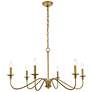 3_Rohan 36" Wide Brass 6-Light Candelabra Chandelier