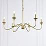 2_Rohan 36" Wide Brass 6-Light Candelabra Chandelier