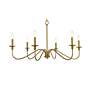 5_Rohan 36" Wide Brass 6-Light Candelabra Chandelier more views
